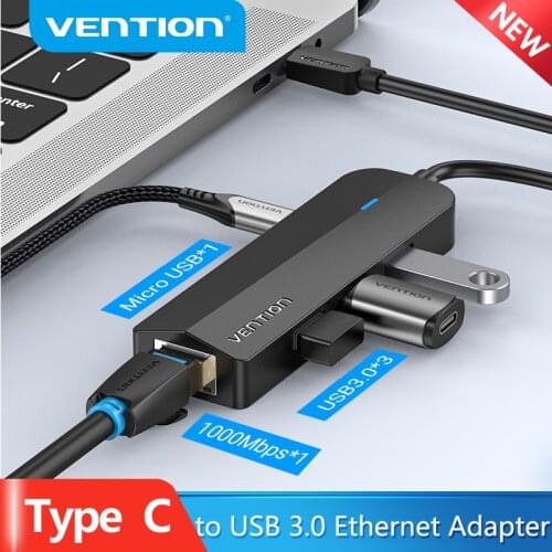 Vention USB C Ethernet Adapter USB Type C to USB 3.0 20 RJ45 Lan Adapter for MacBook iPad Pro Type C Network Card USB C Etherne