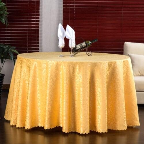 Jacquard Tablecloth Round Solid Table cloth for Wedding Party Banquet Hotel Dining Room Decoration Christmas Table Cloth Cover