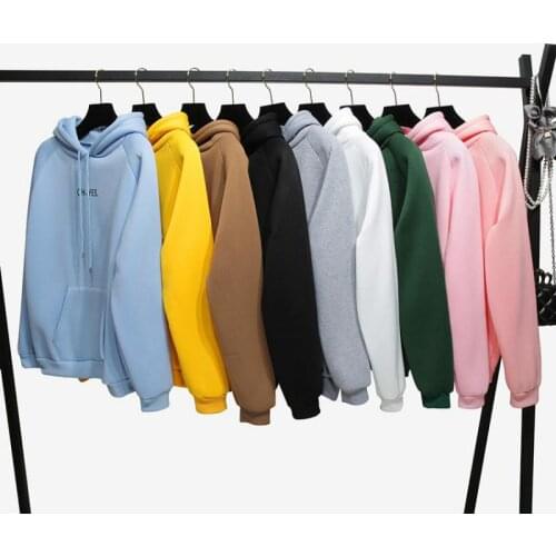 Women Sweatshirt Casual Plush Thickened Long Sleeve Ohies Printed Streetwear Casual Pullover 9color Casual Hoodies Women