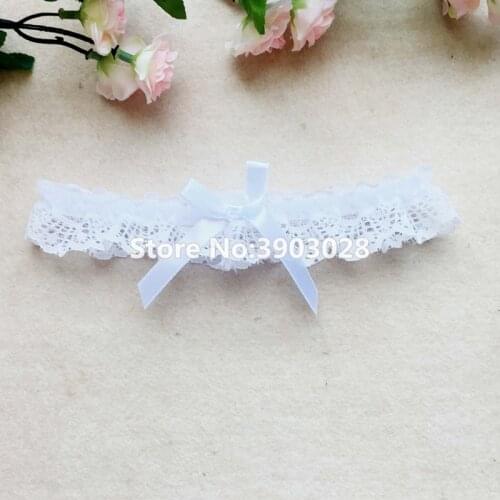 Women Sexy Pure White Lace Bow Floret Leg Ring Garters Neck Ring Wedding Party Bridal banquet party dress up marry Decorate girl