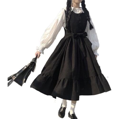 Girl Sweet Lolita Students Lolita Dress Jsk Sling Dress Women Vintage Pink Dress Japanese Harajuku Kawaii Cute Clothing