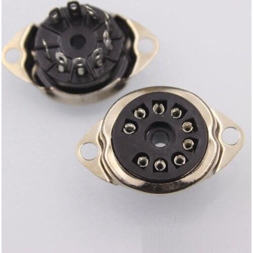 10 Piece Bakelite 9pin Valve Holder Guitar Amplifier 9 Pin Tube Socket For EL84 6DJ8 6922 ECC81 ECC82 ECC83
