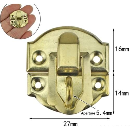 10Pcs Antique Gold Box Hasps Iron Lock Catch Latches For Jewelry Chest Box Suitcase Buckle Clip Clasp Vintage Hardware 27*30mm