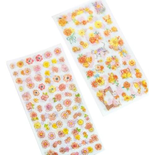 10packs/lot Watercolor DIY painting flower art and cat Sticker diary ipad telephone stamps Decorative for school office
