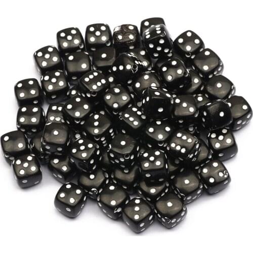 50-100Pcs 8mm Black Dice Acrylic Spacer Beads Square Cube Loose Beads For Jewelry Making Diy Bracelet Findings Accessories