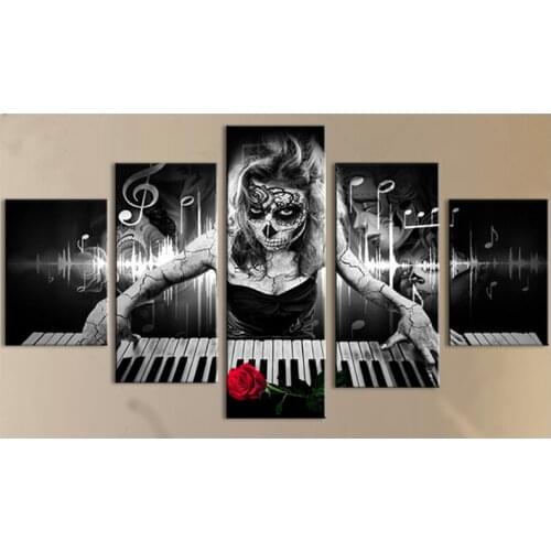 5d Diy diamond painting cross stitch skull Playing piano full square drill diamond embroidery rhinestones Multi-picture ZP-270