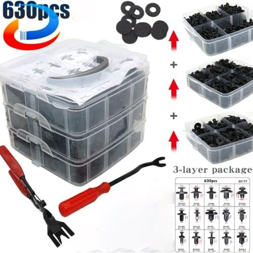 630PCS Mixed Auto Fastener Vehicle Car Bumper Clips Rivet Door Panel Fender Liner Retainer Fastener Universal Fit for All Car