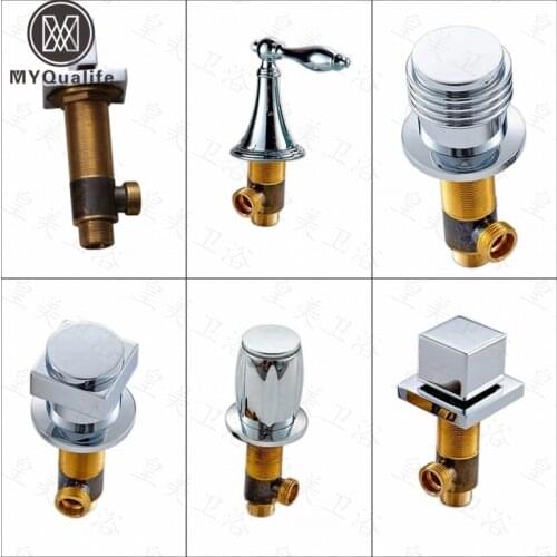 Free Shipping 100% Brass Bathtub Faucet Hot or Cold Water Switch Bath Tub Side Handle Valve Faucet Accessories 1pc
