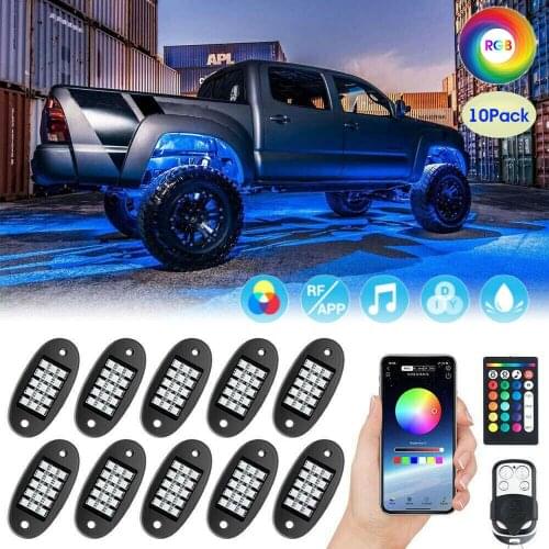 Bluetooth App+RF DC 12V IP68 App Control Flowing Color RGB LED Strip Under Car Tube Underglow Underbody System PVC Neon Light