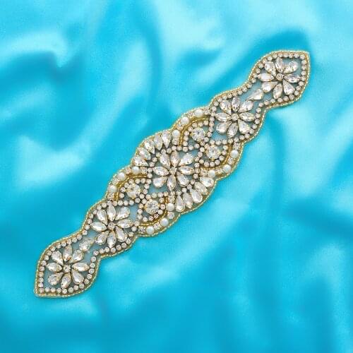 Beaded Sewing Silver Crystal Bridal Hand Applique Hot drilling Wedding Dresses Wholesale Rhinestone Accessories Wholes S119