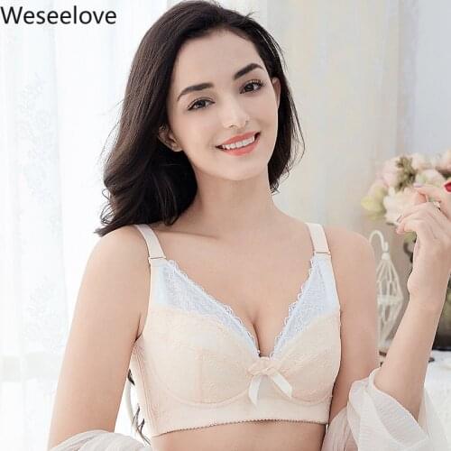 Weseelove Ultra-thin Breathable Hot Sale Sexy Bra No Sponge Soutien Gorge Plus Size Bras for Women Underwear Lace Bralette X24-3