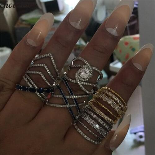 Choucong Handmade Statement Ring 925 sterling Silver Pave AAAA cz Vintage party Wedding Band Rings For Women men fashion Jewelry