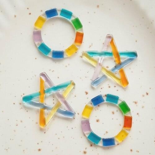 Coloured glaze color matching modeling uv glue resin frame Japan exports DIY handmade jewelry accessories hairpin materials