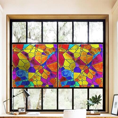 Decorative Window Films Pvc Static Cling Stained Film Privacy Protective Thermal Insulation Glass Stickers Color mosai