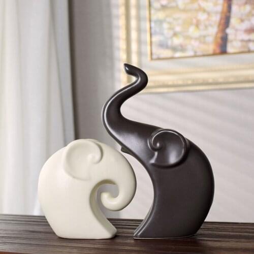 European creative ceramic lovers elephant furnishings living room TV cabinet wine cabinet home decoration wedding gift