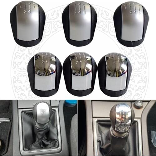 Chrome Styling Gear Shift Knob Shifter HandBall With Gaiter Boot Cover For Opel Vauxhall Vectra C Vectra B Corsa Astra 2002-2005
