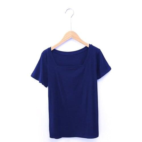 Classic womens soft high quality summer cotton casual breathable short sleeve T-shirt