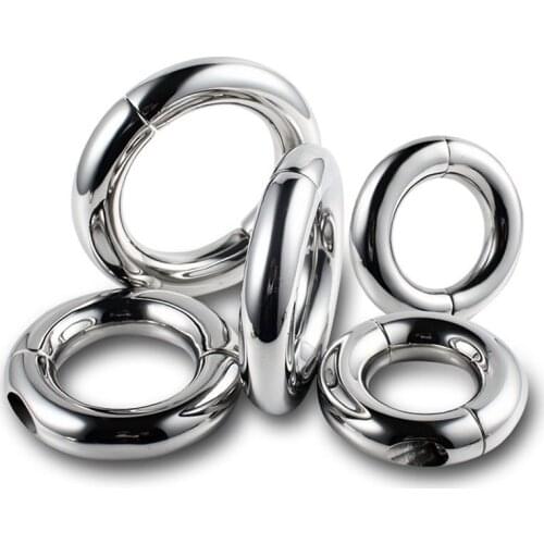 Stainless Steel Penis Ring Ball Stretcher Delay Lasting Metal Cock Ring Scrotum Restraint Testicular Sex Toys for Men