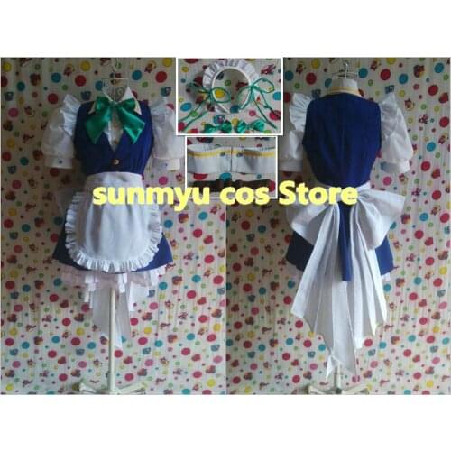 Touhou Project Sakuya Izayoi Maid Clothes Cosplay Costume,Custom Size Halloween Wholesale