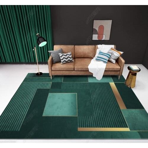 Nordic Green Carpet Living Room Sofa and Tea Table Carpet Room Personalized Private Custom Full Summer Comfortable Floor Mat