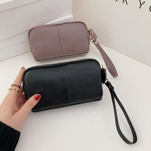 Fashion Brand Female Wallet Genuine Leather Coin Purse Vintage Zip Vallet Money Bags Long Walet For Women 2021 Clutch Portomonee