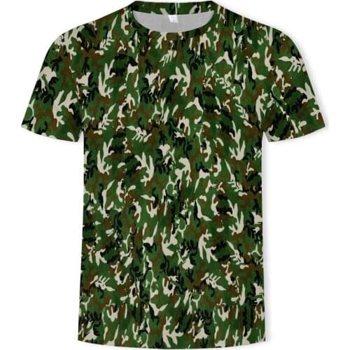 Factory direct sales 3D mens t-shirt military camouflage printing casual t-shirt mens clothing Asian size XXS-6XL T-shirt men