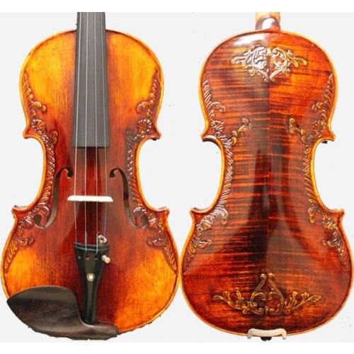 NAOMI 4/4 Full Size Stradivarius Violin Vintage Baroque Violin Handmade TOP Spruce Back Flamed Maple Concert Level Fiddle