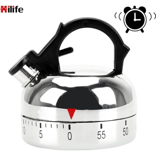 Plastic 60 Minutes Kitchen Timer Kettle Shape Countdown Alarm Reminder Cooking Reminders Tools Mechanical Timer