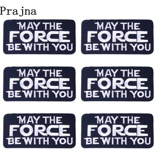Prajna Black White Letters Patch Cool Style Iron On Patches Pack Ironing Embroidered Patches For Clothing Cheap Wholesales 10PCS