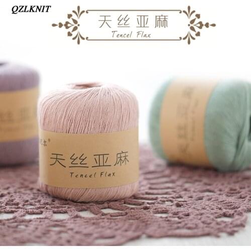 QZLKNIT 50g/ball spring/summer Baby yarn Combed Skin affinity 4 strands of Tencel/Linen blended yarn DIY Crochet shoes/skirt etc