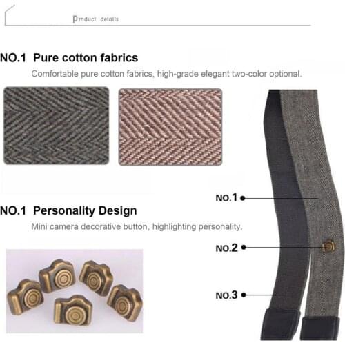 Camera Straps Vintage Style Shoulder Neck Strap Belt Durable Cotton for Nikon for canon DSLR Camera