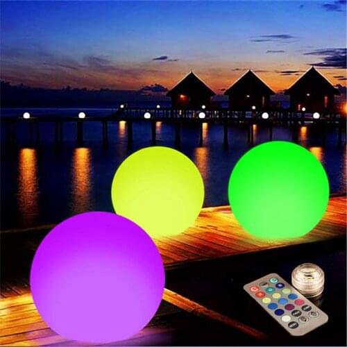 40/60cm Diamter Luminous Ball Landscape Lamps Inflatable Swimming Pool Toy LED Light 13/16 colors Garden Lawn Lamp Glowing Ball