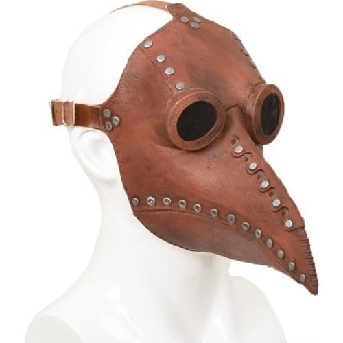 1pc Funny Medieval Steampunk Plague Doctor Bird Mask Latex Punk Cosplay Masks Beak Adult Carnival Event Cosplay Props