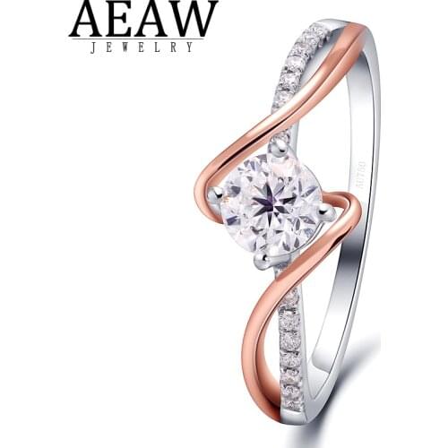 0.3carat Real Natural Diamond Engagement Ring 10K Two -Tone Gold White Rose Gold for Women
