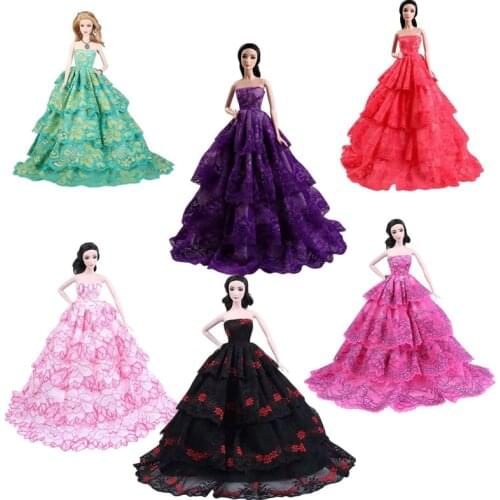 11.5" Doll Accessories Classic Wedding Dress Outfits for Barbie Doll Clothes Off Shoulder Princess Party Gown Vestidos Gifts 1/6