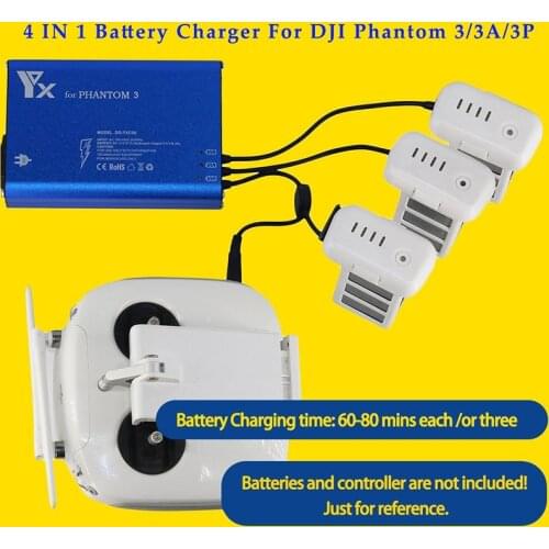 4 in 1 Battery Charger for DJI Phantom 3 Standard Professional Advanced SE Drone Battery Transmitter Charger Parallel Power Hub