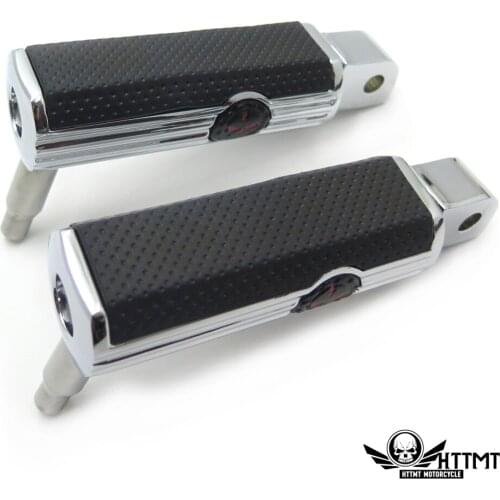 Aftermarket free shipping Defiance Footpegs Chrome Gear Skull For Yamaha Road Star Warrior 2002-2009 Front