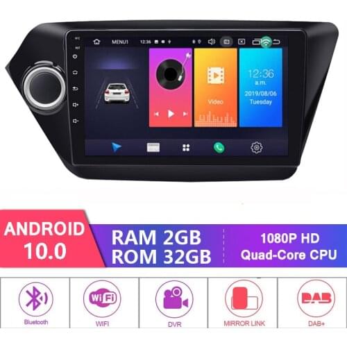 2 din Autoradio Android 9.1 2+32G Car Radio Multimedia Video mp5 Player For kia Rio 3 2011-2016 K2 GPS Navigation 2.5D screen 9"
