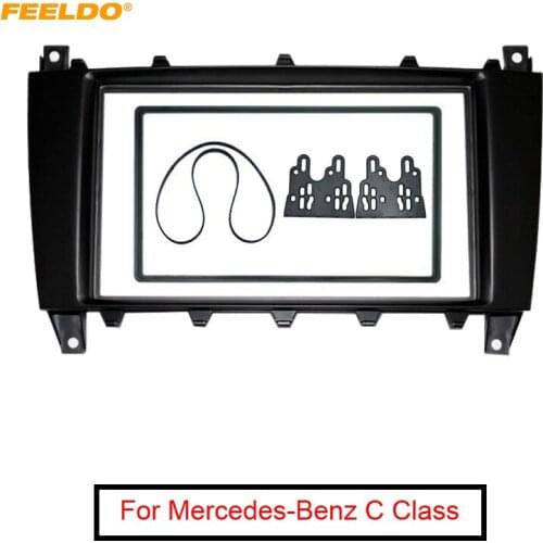 FEELDO Car 2Din DVD/CD Radio Stereo Fascia Panel Frame Adaptor Fitting Kit For Mercedes-Benz C Class Install Tirm #AM4400