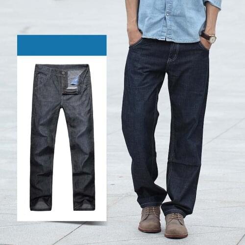 European Style Men Jeans Luxury Mens Straight Denim Trousers Mens Large Big Size 28-42 44 46 48