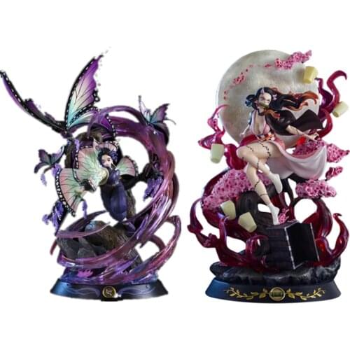 Anime Demon Slayer Kamado Nezuko Kochou Shinobu Action Figures PVC GK Ornaments Collection Model Dolls Toys for Gifts