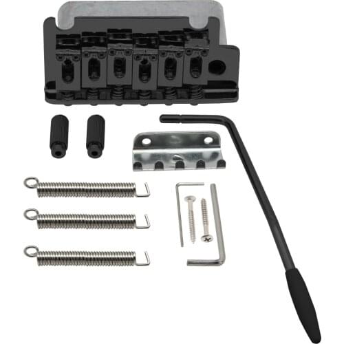 FLEOR Two Point Tremolo Bridge Guitar Bridge Assembly 14mm Thickness Steel Block with Tremolo Arm for ST Electric Guitar