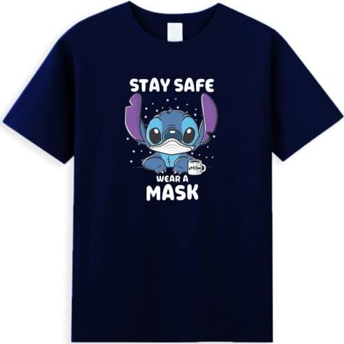 Lilo and Stitch T Shirts Disney Summer Fashion Mens Clothing Cotton Short Sleeve Male Tops Aesthetic Casual Cartoon T-Shirts