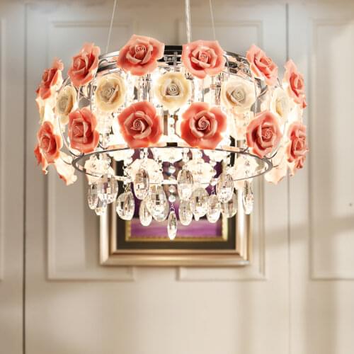 Artistic Chandelier Flower Rose Chandelier Living Room Kids Room Girl Room Princess Chandelier Lamp Pink Lampshade Chandelier