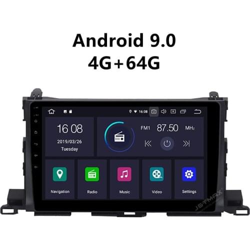 JSTMAX 10.2'' Android 9.0 4G + 64G ISP Screen Car Radio Stereo Player For Toyota Highlander 2015 2016 DSP Player GPS Navigation