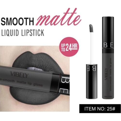 29 Color Round Tube Matte Lip Glaze Black Purple Pigment Non Stick Cup Lipstick Long Lasting Festival Lip Tint Maquiagem TSLM1