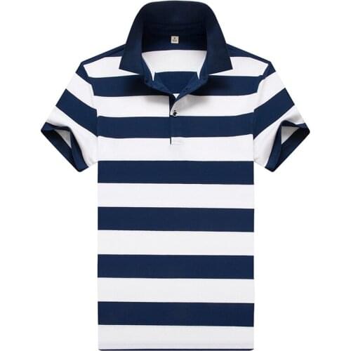 Summer Striped Polo Shirt Men Casual Short Sleeve Large Size M-4XL Camisas De Polo Cotton Breathable Sportswear Polo T Shirt Men