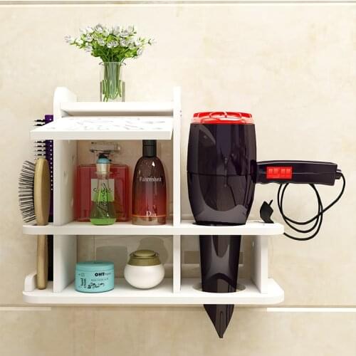 Wall Shelf In Bathroom Holder for Hair Dryer Toilet Shelf Nail Free Bath Rack Estante Prateleira De Parede Bathroom Accessories