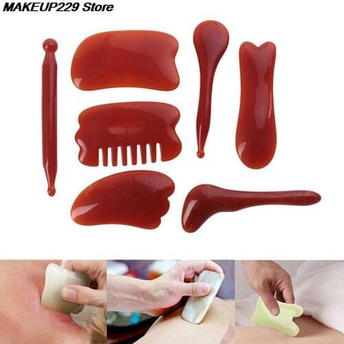 Natural Resin Scraping Board Body Scraper Crystal Scratching Guash Health Care Massager Facial Resin Gua Sha Massage Tool