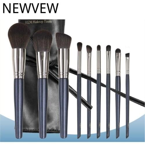 NEWVEW Makeup Brush 9 PCS Dark Blue Powder/Eyeshadow/Eyebrow Brush Cosmetic Tools Soft Fiber